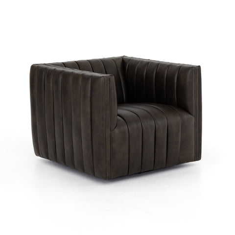 ellen swivel top grain leather coffee brown