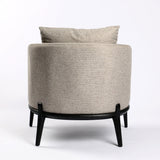 Conrad Chair mid-century modern style polyester grey fabric black wooden legs back view