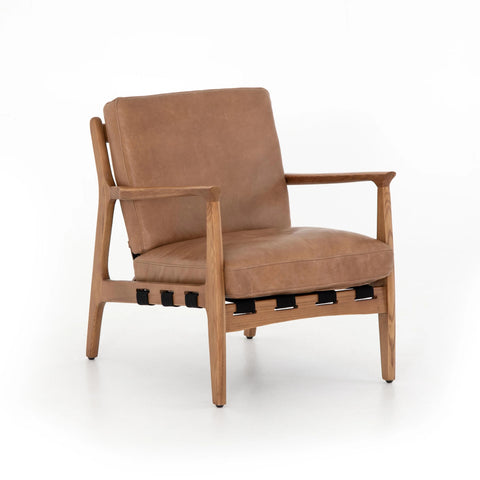 Anton copper top grain leather chair
