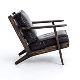 Dalen Adirondack chair black leather side view