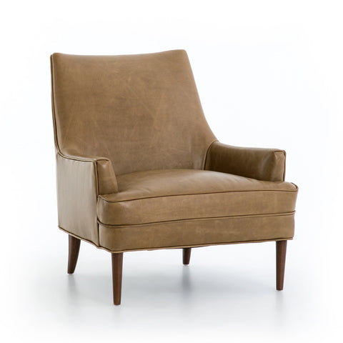 dante tan top grain leather occasional chair