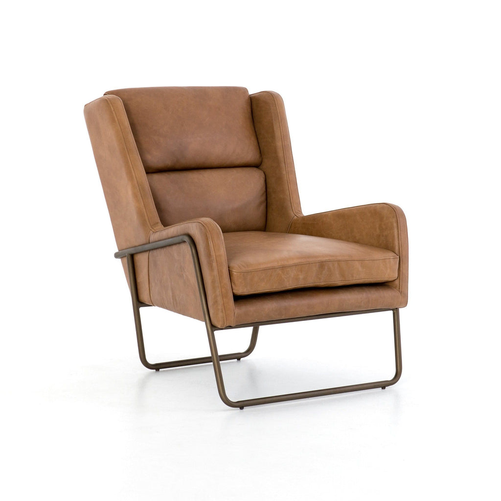 Houston Chair Top Grain Leather Iron Metal Copper Brown