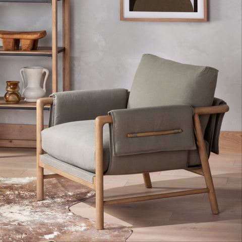 Nara Chair Cotton Upholstery Stainless Steel Parawood