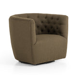 Haley Swivel Chair Tufted Back Olive Performance