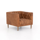 Robinson camel brown leather tufted chair