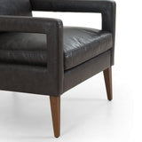 Brown & Beam Chairs Saro Black Leather Chair
