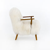 Shepard mongolian ivory fur chair