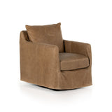 umber brown leather chair