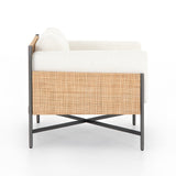 Visby Chair, Polyester, Iron, Mahogony Wood, Rattan, Side View