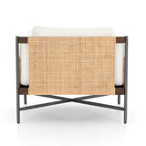 Visby Chair, Polyester, Iron, Mahogony Wood, Rattan, Back View
