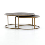 Ream Shagreen Nesting Table antique brass side view