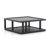 Burbank black oak square coffee table