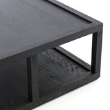 Burbank black oak square coffee table