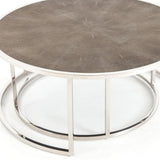 Ream Shagreen Nesting Table chrome closed view