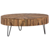 Shepherd Coffee Table acacia wood base black iron frame