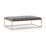 Brown & Beam Coffee Tables Small / Distressed Black Leather Royce Coffee Table
