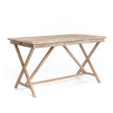 New Orleans Desk reclaimed elm wood whitewash finish french style front view