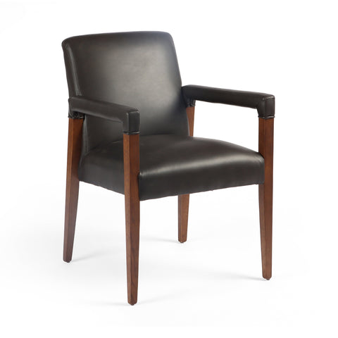 Brown & Beam Dining Chairs Black Vegan Leather Serena Dining Chair