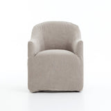 Clover stone jute cotton slipcover dining chair
