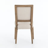 Coco white linen oak dining chair