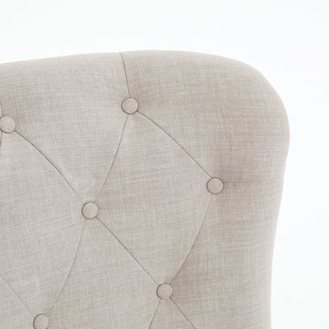 Ellie ivory tufted dining chair wing back