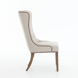 Ellie ivory tufted dining chair wing back