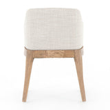 Foster Dining Chair white performance fabric honey brown solid oak legs transitional style back view