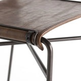 Grayson brown leather metal industrial dining chair