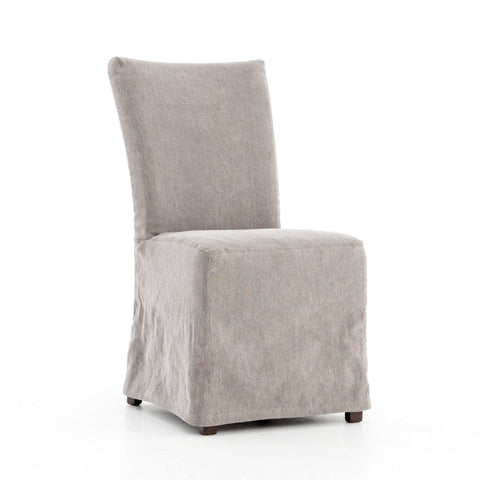 Miley grey cotton jute slipcovered dining chair