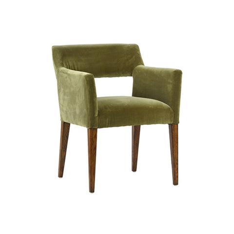 Raphael green velvet modern arm chair