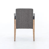 serena dining chiar oak top grain leather arms grey upholstery