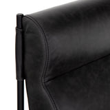 Toli Dining Chair black top grain leather seat smoke black iron frame modern design toop view
