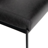  Toli Dining Chair black top grain leather seat smoke black iron frame modern design leg view