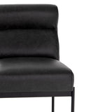 Toli Dining Chair black top grain leather seat smoke black iron frame modern design main view