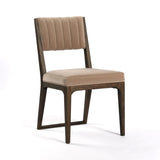 Tonya Dining Chair brown wood tan velvet