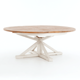 Hart Extension Dining Table - 63" made of reclaimed wood in driftwood white finish