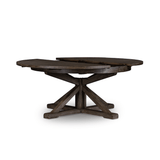 Hart Extension Dining Table made of reclaimed wood in charcoal brown finish