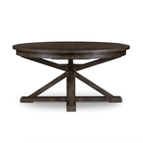 Hart Extension Dining Table made of reclaimed wood in charcoal brown finish