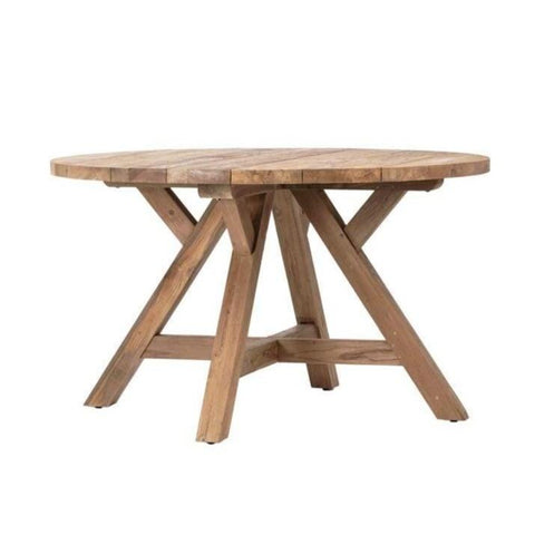 Indio Dining Table round natural reclaimed teak wood frame