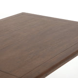 Picabo Extension Dining Table 84"-104" veneer top/legs iron details walnut brown finish top