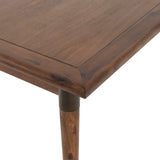 Picabo Extension Dining Table 84"-104" veneer top/legs iron details walnut brown finish close side