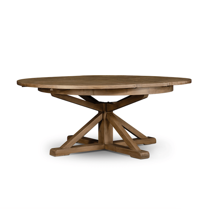 Hart Extension Dining Table - 63" made of reclaimed wood in rustic brown finish