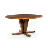 Warren Round Dining Table made of Reclaimed Mango Wood in brown color
