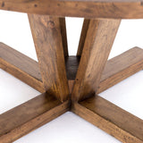 Warren Round Dining Table made of Reclaimed Mango Wood in brown color