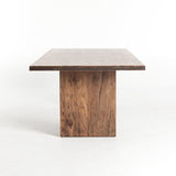 Welch Dining Table mocha brown alder veneer grey iron cross design modern piece front view