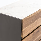 Holbrook oak reclaimed wood marble top dresser