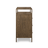 Magdalene Dresser oak veneer brass iron accents Scandinavian design natural look side view
