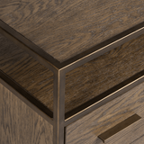 Magdalene Dresser oak veneer brass iron accents Scandinavian design natural look zoomed view