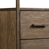 Magdalene Dresser oak veneer brass iron accents Scandinavian design natural look top view