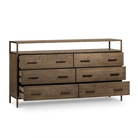 Magdalene Dresser oak veneer brass iron accents Scandinavian design natural look main view